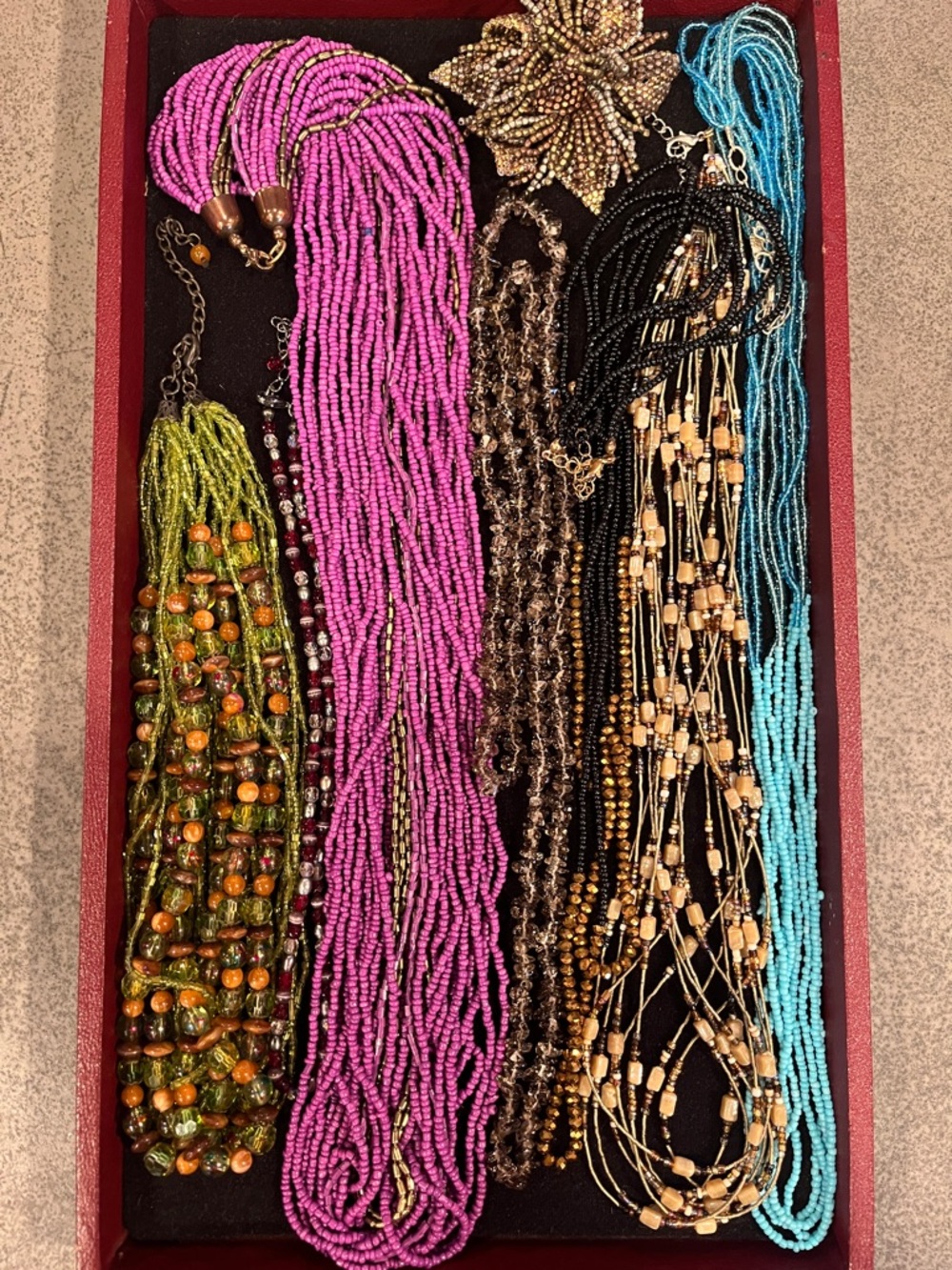Vintage  Multi-Strand Beaded Necklace